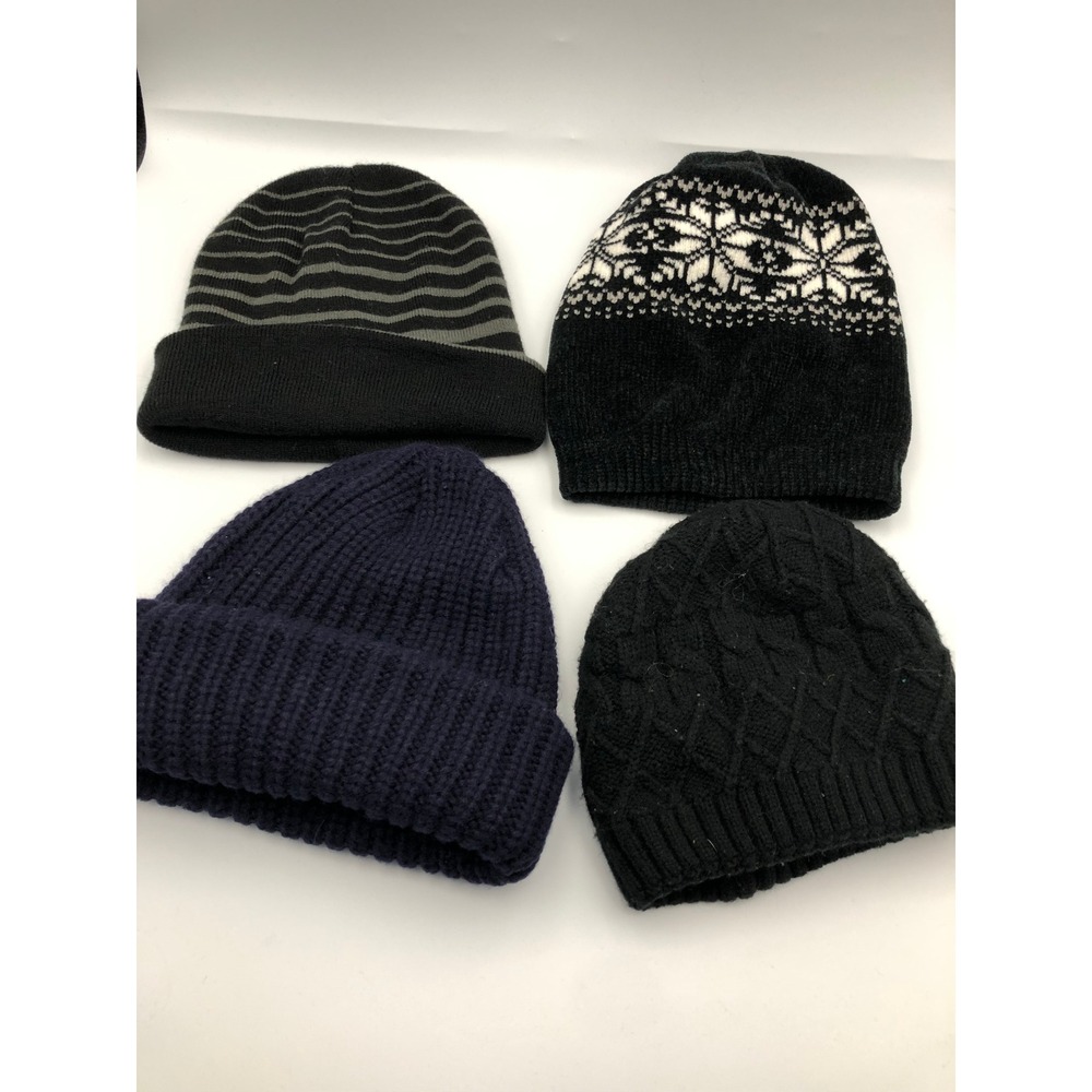 Unisex Winter Beanie Hat Bundle ~4 Heavy Knit Warm Sherpa Cable Knit Beanies
